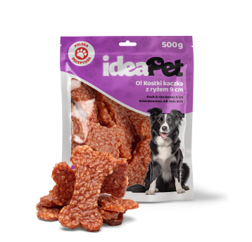 ideaPet Przysmak dla psa - Kostki kaczka z ryżem 9cm 500g