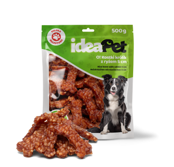 ideaPet Przysmak dla psa - Kostki królik z ryżem 5cm 500g