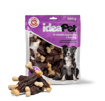 ideaPet Przysmak dla psa - Kostki wapienne z kaczką 500g