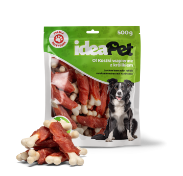 ideaPet Przysmak dla psa - Kostki wapienne z królikiem 500g