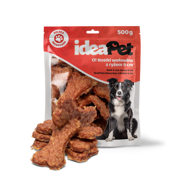 ideaPet Przysmak dla psa - Kostki wołowina z ryżem 9cm 500g
