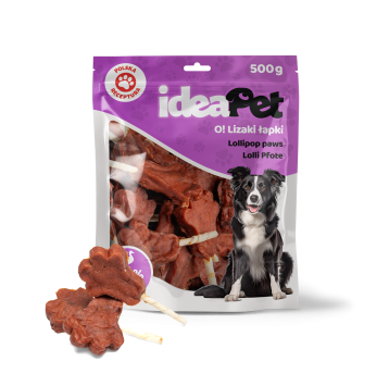 ideaPet Przysmak dla psa - Lizak łapka (kaczka) 500g