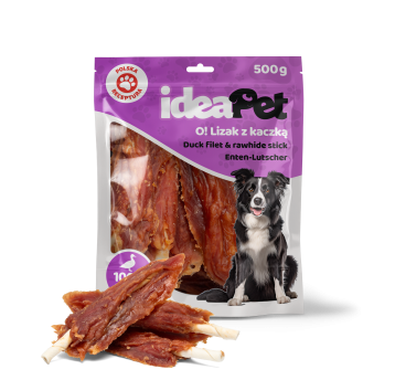 ideaPet Przysmak dla psa - Lizak z kaczką 500g