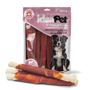 ideaPet Przysmak dla psa - Mega pałeczka z jagnięciną 24cm 500g