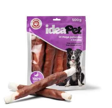 ideaPet Przysmak dla psa - Mega pałeczka z kaczką 24cm 500g