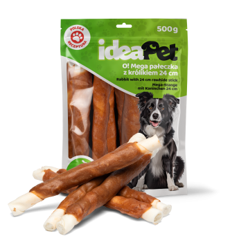 ideaPet Przysmak dla psa - Mega pałeczka z królikiem 24cm 500g