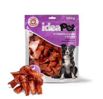 ideaPet Przysmak dla psa - Miękkie supełki z kaczką 500g