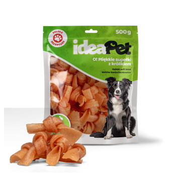 ideaPet Przysmak dla psa - Miękkie supełki z królikiem 500g