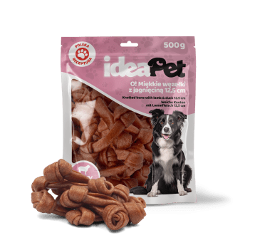 ideaPet Przysmak dla psa - Miękkie węzełki z jagnięciną 12,5cm 500g