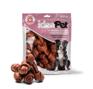 ideaPet Przysmak dla psa - Miękkie węzełki z jagnięciną 5cm 500g