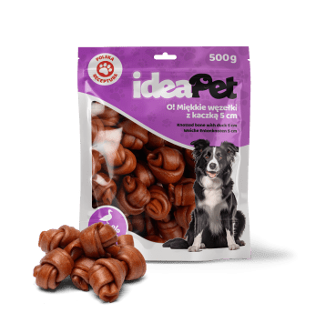 ideaPet Przysmak dla psa - Miękkie węzełki z kaczką 5cm 500g