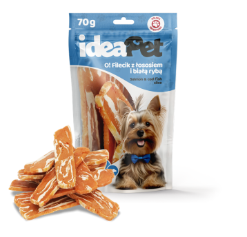 ideaPet Przysmak dla psa - O! Filecik z łososiem i białą rybą 70g