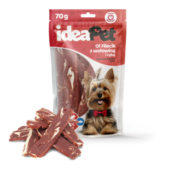 ideaPet Przysmak dla psa - O! Filecik z wołowiną i rybą 70g