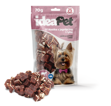 ideaPet Przysmak dla psa - O! Kostka z jagnięciną i rybą 70g