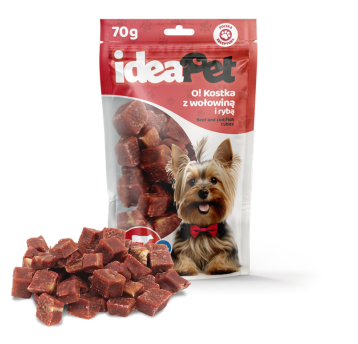 ideaPet Przysmak dla psa - O! Kostka z wołowiną i rybą 70g