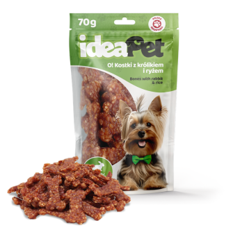ideaPet Przysmak dla psa - O! Kostki z królikiem i ryżem 70g