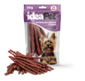 ideaPet Przysmak dla psa - O! Pałeczki z kaczką i ryżem 70g