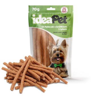 ideaPet Przysmak dla psa - O! Pałeczki z królikiem i ryżem 70g