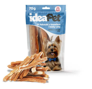 ideaPet Przysmak dla psa - O! Paluszki z łososiem i białą rybą 70g