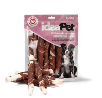 ideaPet Przysmak dla psa - Pałeczki wołowe z jagnięciną i rybą 500g