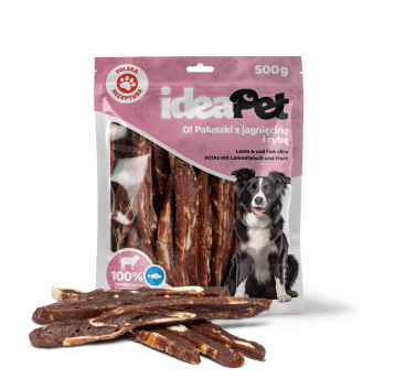 ideaPet Przysmak dla psa - Paluszki z jagnięciną i rybą 500g