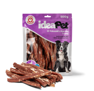 ideaPet Przysmak dla psa - Paluszki z kaczką i rybą 500g