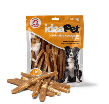 ideaPet Przysmak dla psa - Paluszki z kurczakiem i rybą 500g