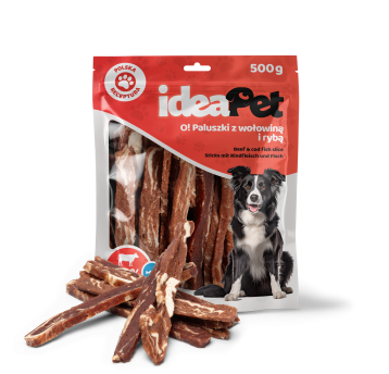 ideaPet Przysmak dla psa - Paluszki z wołowiną i rybą 500g
