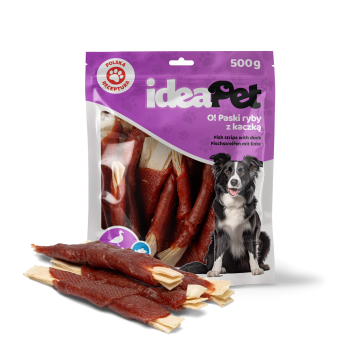 ideaPet Przysmak dla psa - Paski ryby z kaczką 500g