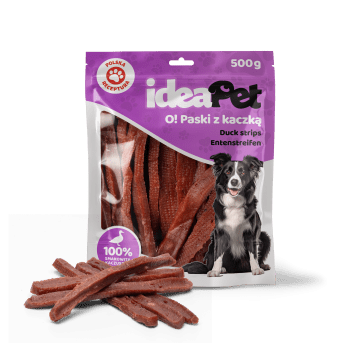 ideaPet Przysmak dla psa - Paski z kaczką 500g