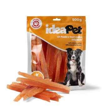 ideaPet Przysmak dla psa - Paski z kurczaka miękkie 500g