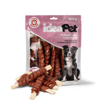 ideaPet Przysmak dla psa - Płatki ryby z jagnięciną 500g