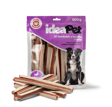 ideaPet Przysmak dla psa - Sandwich z kaczką i rybą 500g