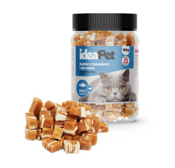 ideaPet przysmak Kosteczki z łososiem i dorszem 160g