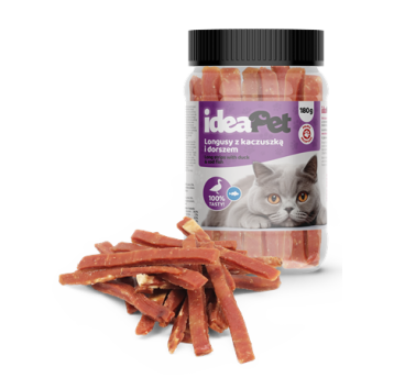 ideaPet przysmak Longusy z kaczka i dorszem 180g