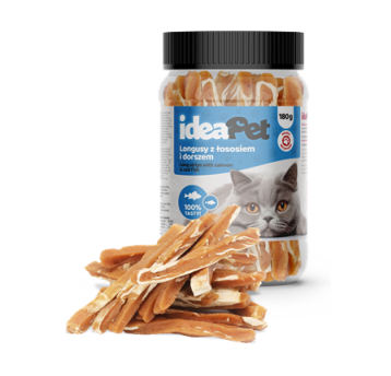 ideaPet przysmak Longusy z łososiem i dorszem 180g