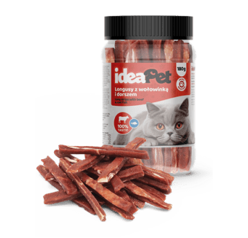ideaPet przysmak Longusy z wołowiną i dorszem 180g