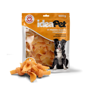 ideaPet przysmak Miękkie supełki z kurczakiem 500g