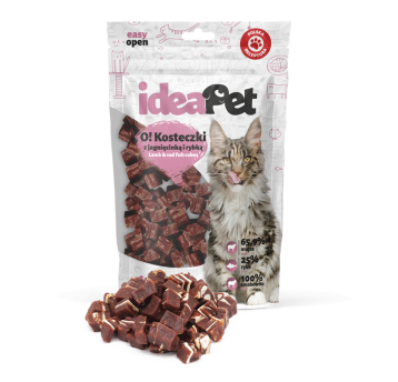 ideaPet przysmak O! Kosteczki z jagnięciną i rybą 60g