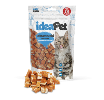 ideaPet przysmak O! Kosteczki z łososiem 60g