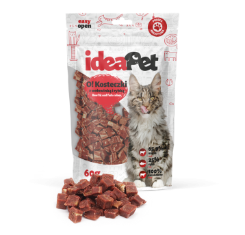 ideaPet przysmak O! Kosteczki z wołowiną i rybą 60g
