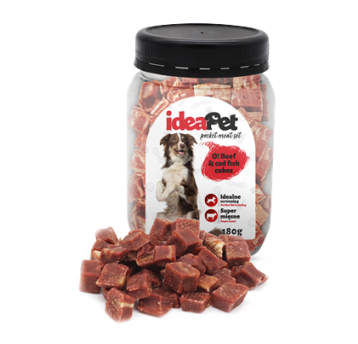 ideaPet przysmak Pocket Meat Beef & cod fish cubes 180g