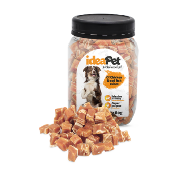 ideaPet przysmak Pocket Meat Chicken & cod fish cubes 180g