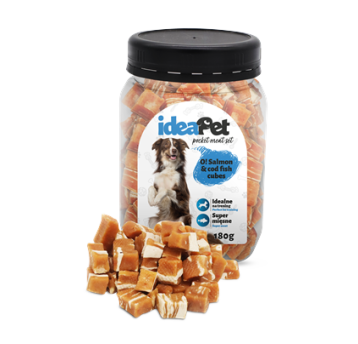 ideaPet przysmak Pocket Meat Salmon & cod fish cubes 180g
