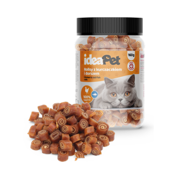 ideaPet przysmak Rollsy z kurczakiem i dorszem 160g