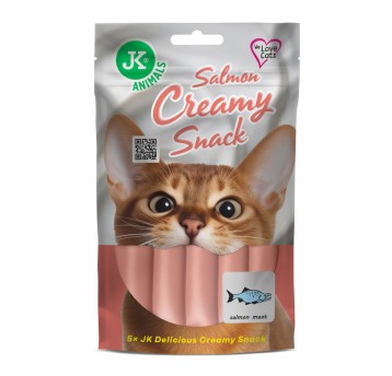 JK Animals kremowy przysmak dla kota łosoś 5x15g