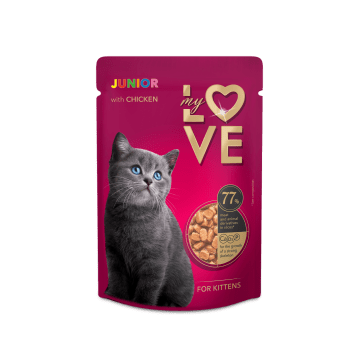 MY LOVE dla kociąt karma mokra- kurczak 85g/24