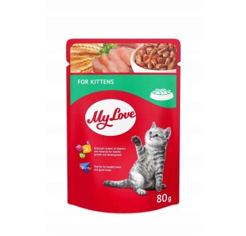 MY LOVE KOCIĘTA karma mokra- mięso 80g/24