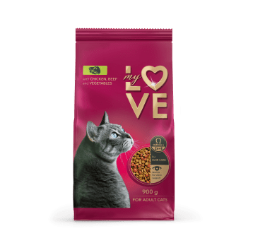 MY LOVE KOT karma sucha- kurczak, wołowina, warzywa 900g/8