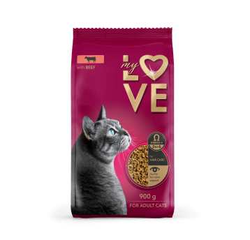 MY LOVE KOT karma sucha- wołowina 900g/8